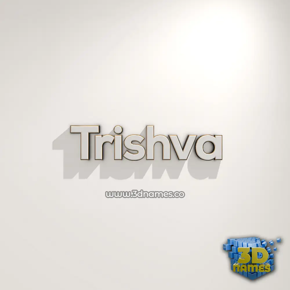 trishva in White Logo Warm style - 3D name wallpaper