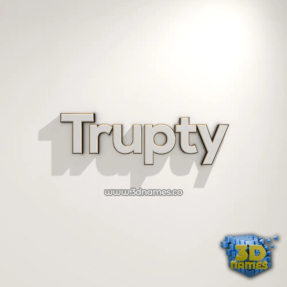 trupty in White Logo Warm style - 3D name wallpaper