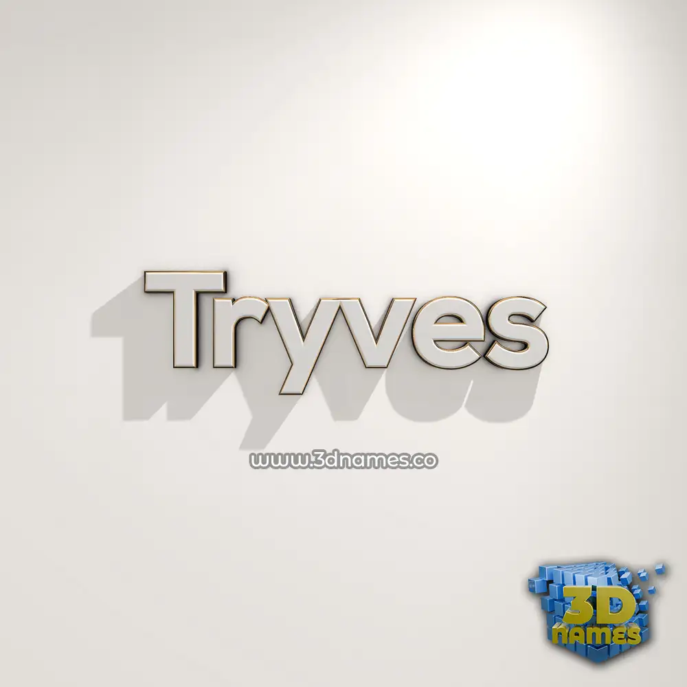 tryves in White Logo Warm style - 3D name wallpaper