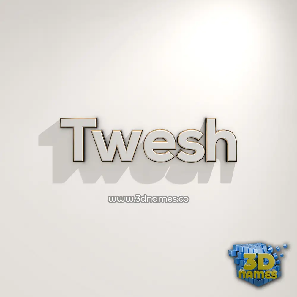 twesh in White Logo Warm style - 3D name wallpaper