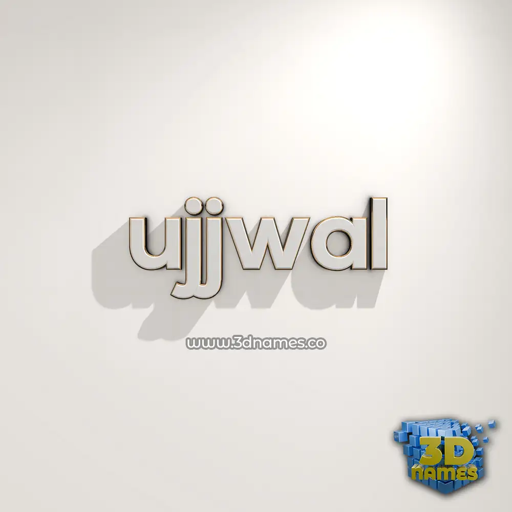 ujjwal in White Logo Warm style - 3D name wallpaper