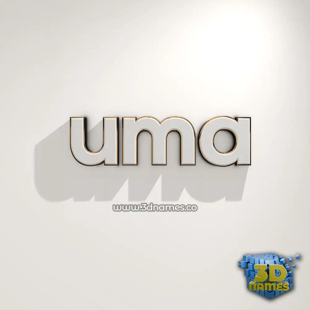 uma in White Logo Warm style - 3D name wallpaper