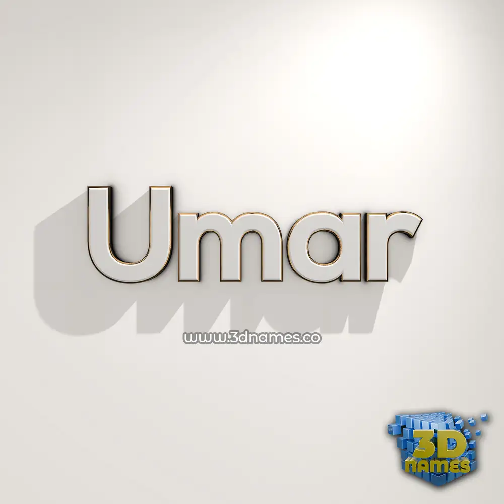 umar in White Logo Warm style - 3D name wallpaper
