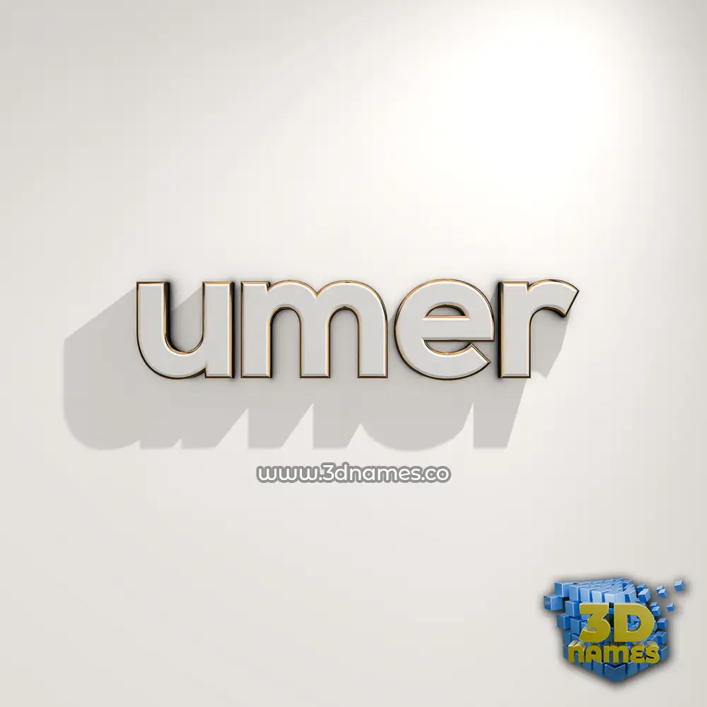 umer in White Logo Warm style - 3D name wallpaper
