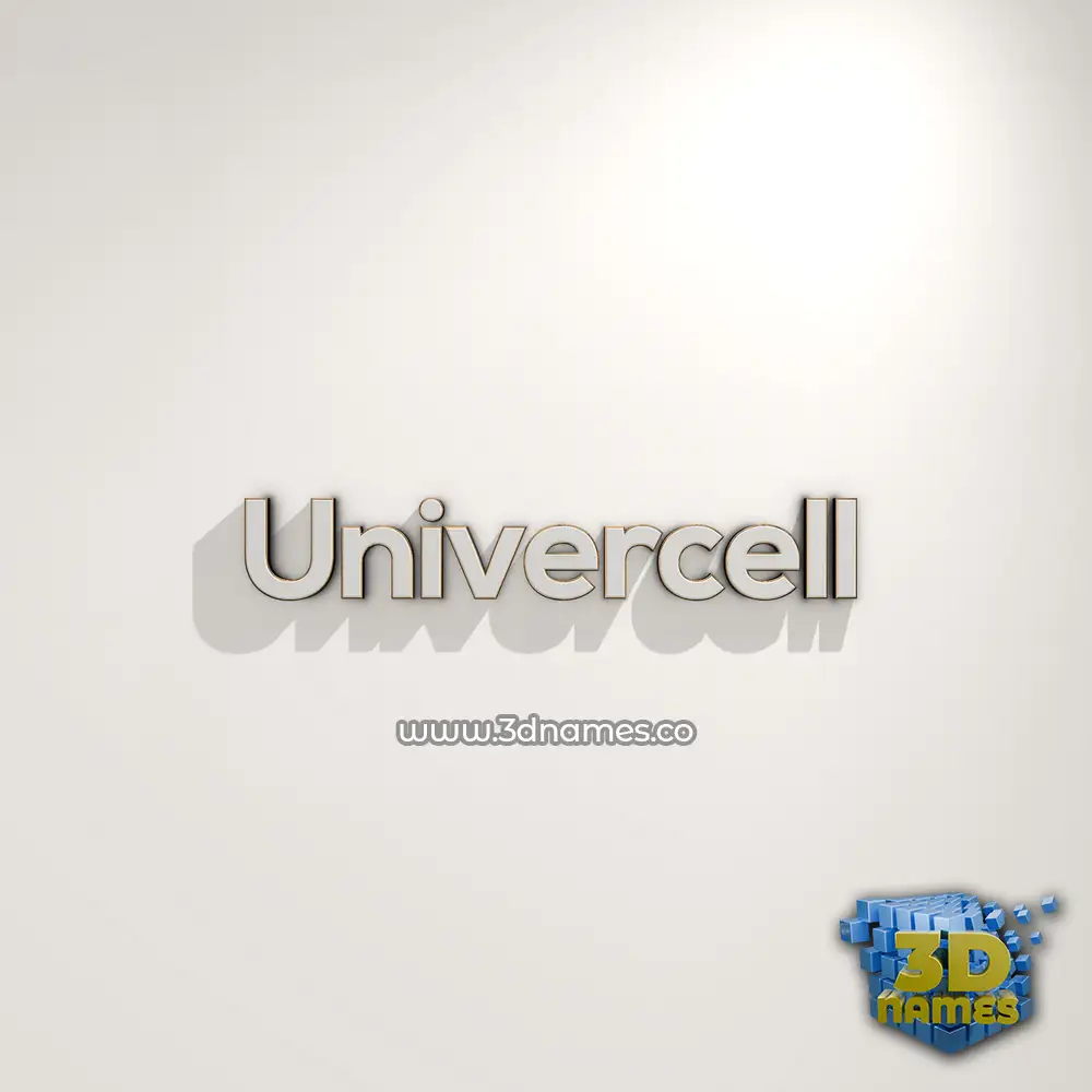 univercell in White Logo Warm style - 3D name wallpaper