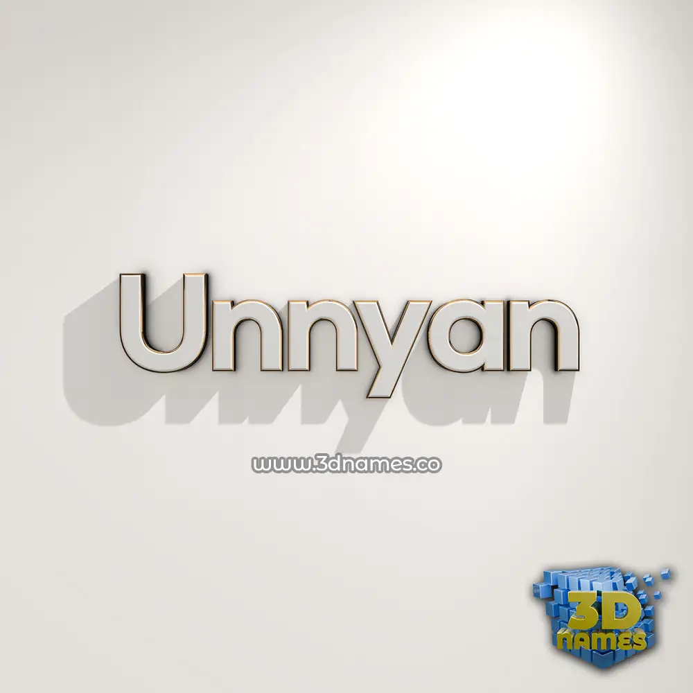 unnyan in White Logo Warm style - 3D name wallpaper
