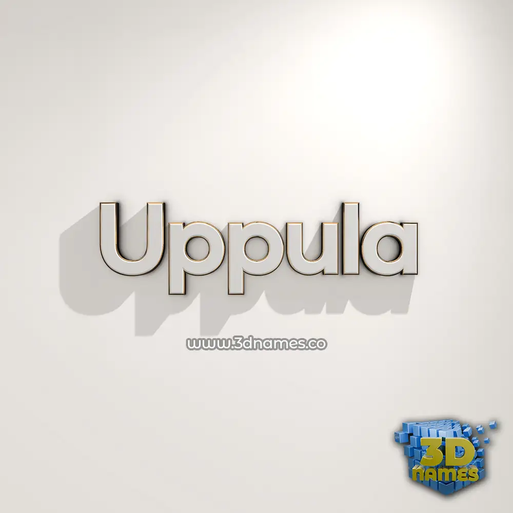 uppula in White Logo Warm style - 3D name wallpaper