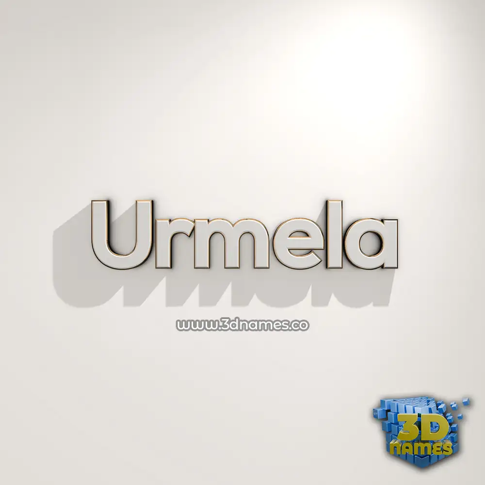 urmela in White Logo Warm style - 3D name wallpaper