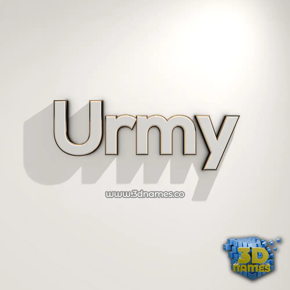 urmy in White Logo Warm style - 3D name wallpaper