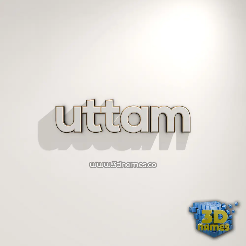 uttam in White Logo Warm style - 3D name wallpaper