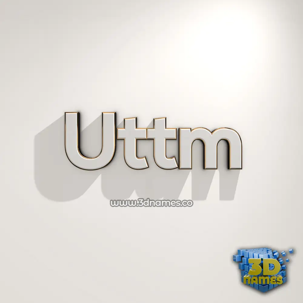 uttm in White Logo Warm style - 3D name wallpaper