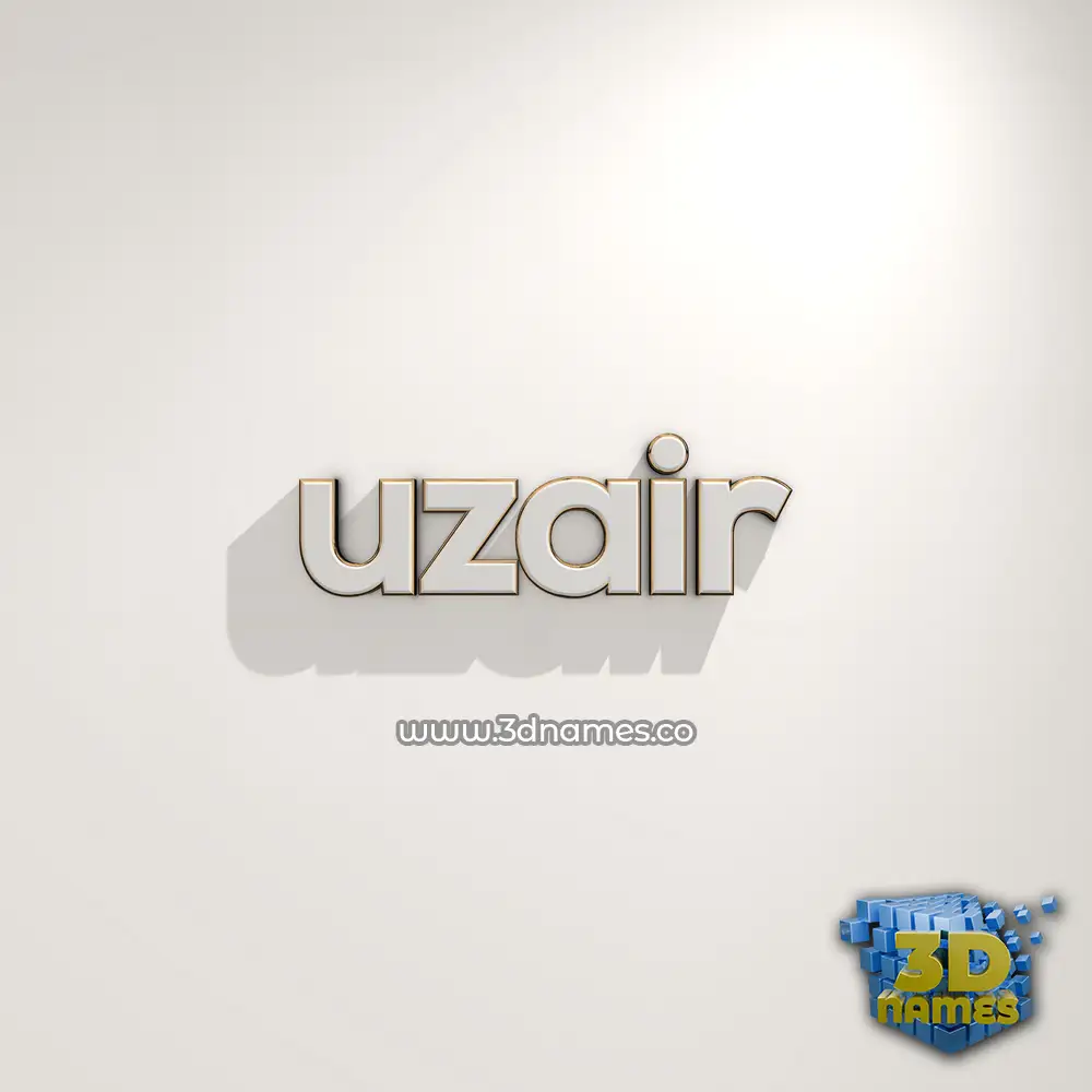 uzair in White Logo Warm style - 3D name wallpaper