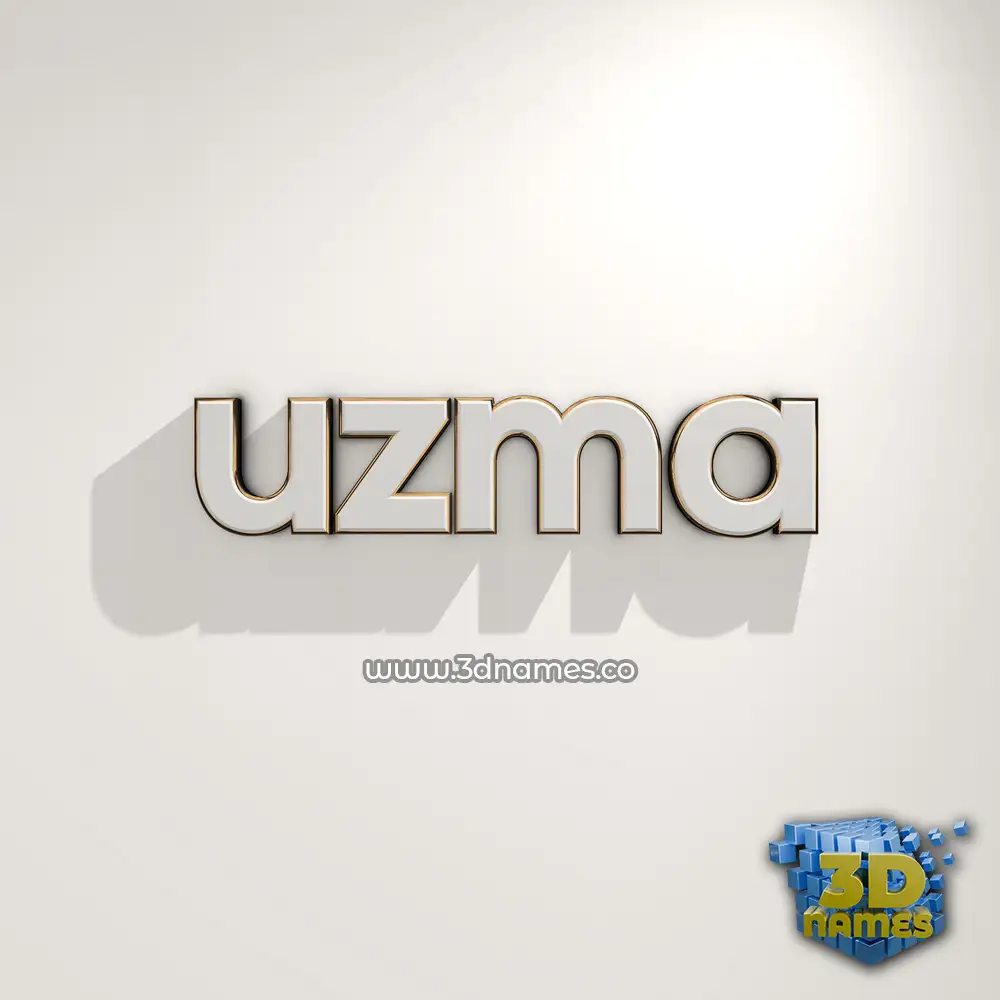 uzma in White Logo Warm style - 3D name wallpaper