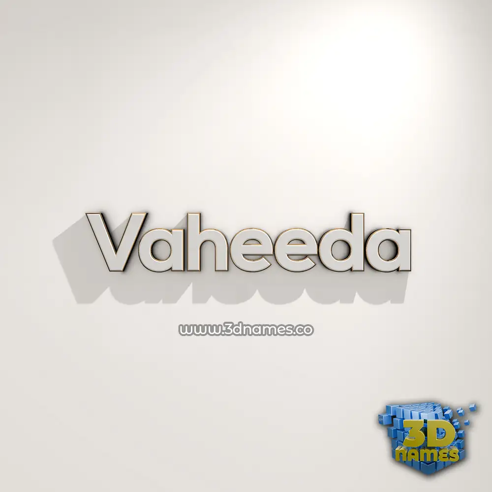 vaheeda in White Logo Warm style - 3D name wallpaper