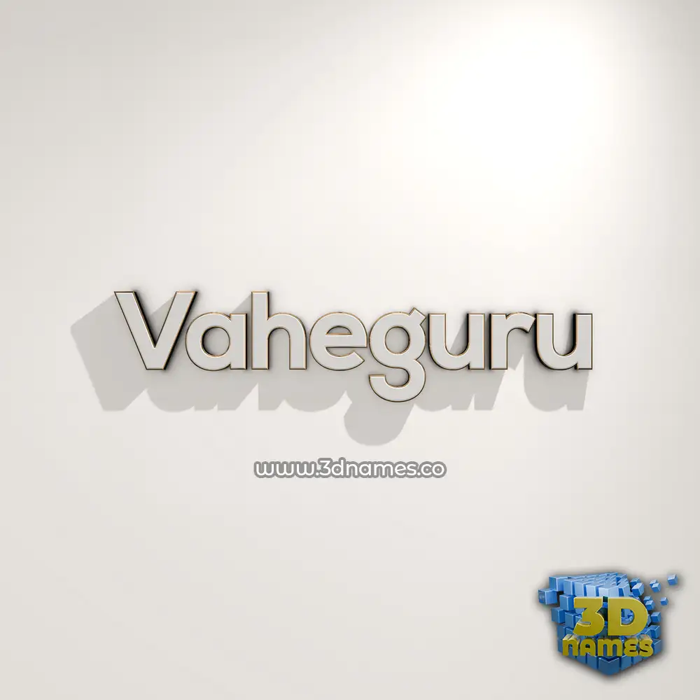 vaheguru in White Logo Warm style - 3D name wallpaper