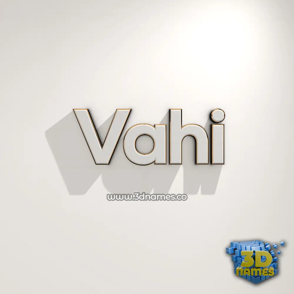 vahi in White Logo Warm style - 3D name wallpaper