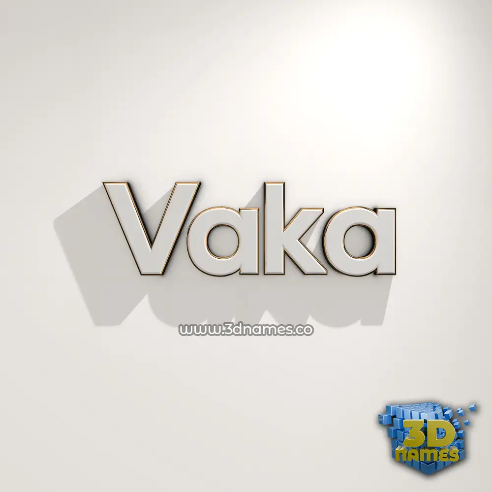 vaka in White Logo Warm style - 3D name wallpaper