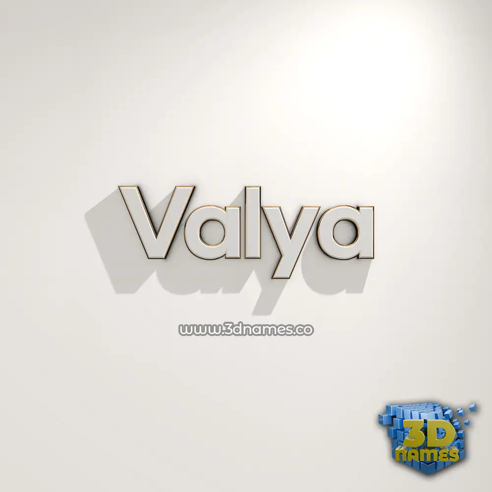 valya in White Logo Warm style - 3D name wallpaper