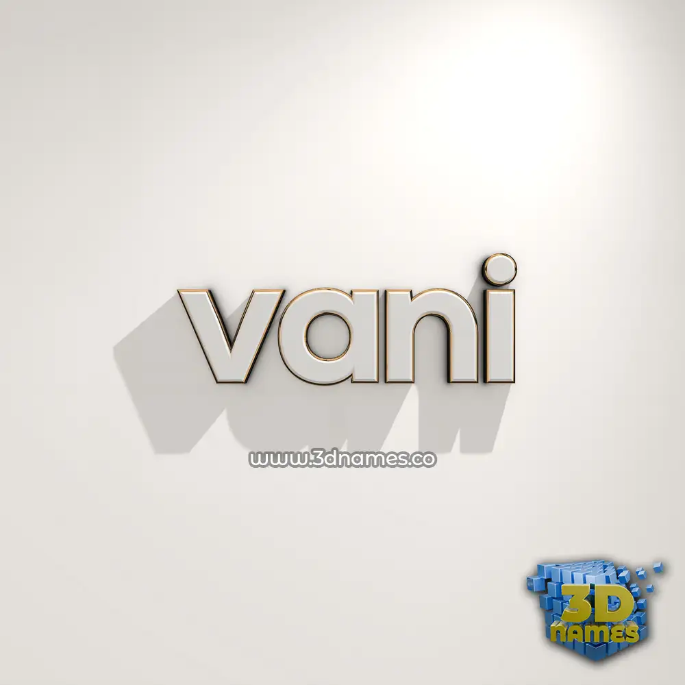 vani in White Logo Warm style - 3D name wallpaper