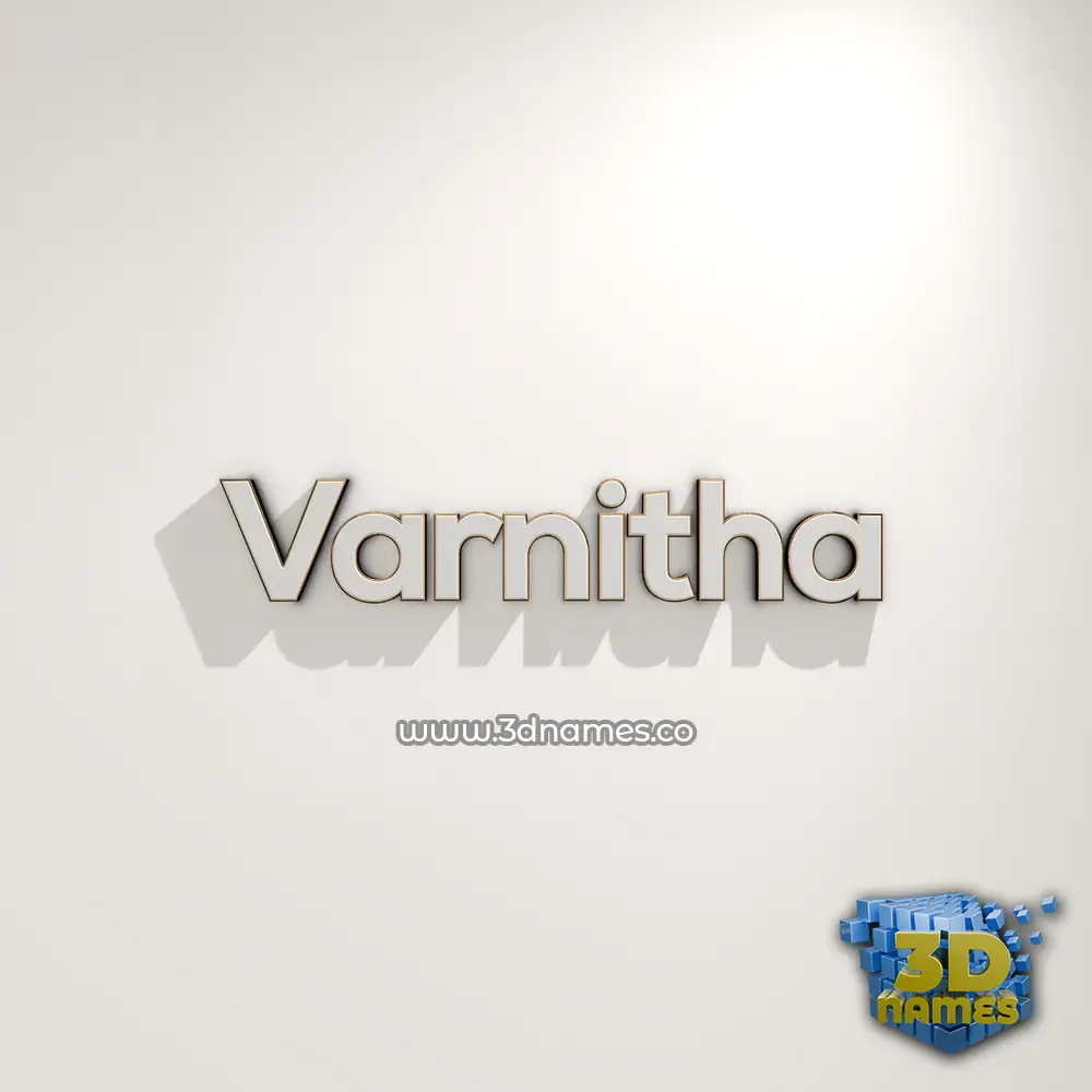 varnitha in White Logo Warm style - 3D name wallpaper