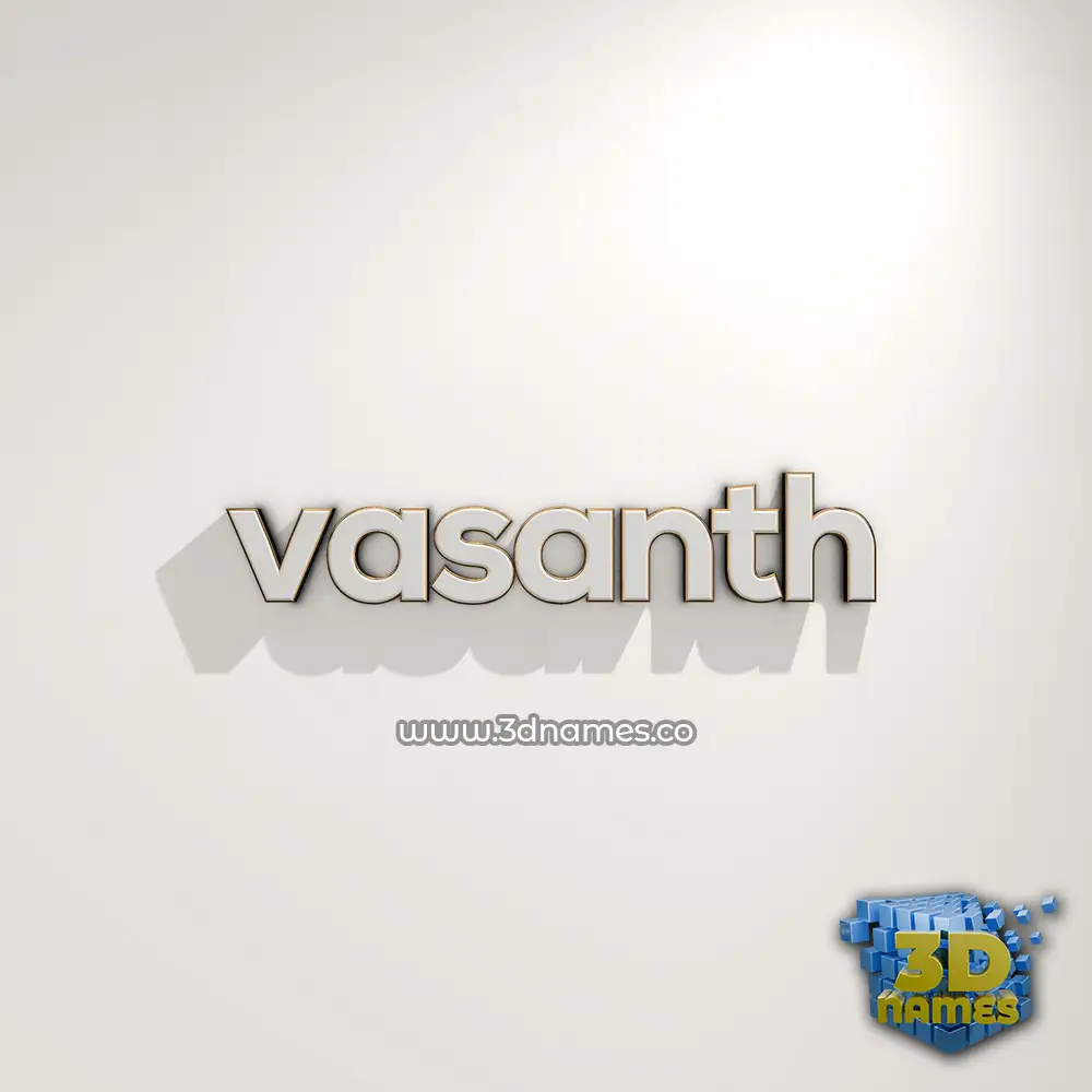 vasanth in White Logo Warm style - 3D name wallpaper