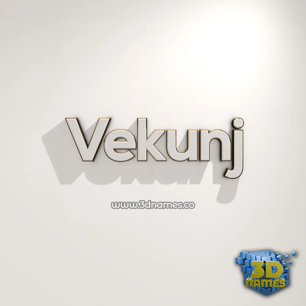 vekunj in White Logo Warm style - 3D name wallpaper