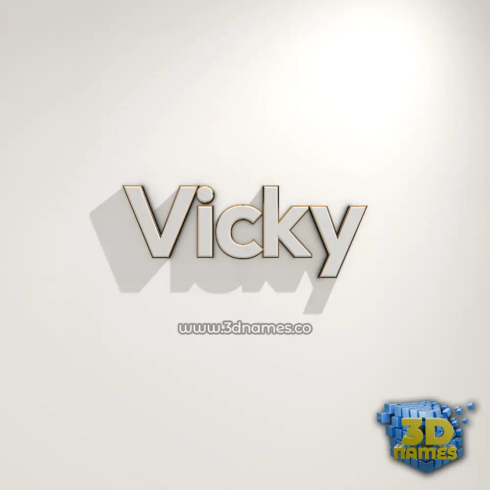 vicky in White Logo Warm style - 3D name wallpaper