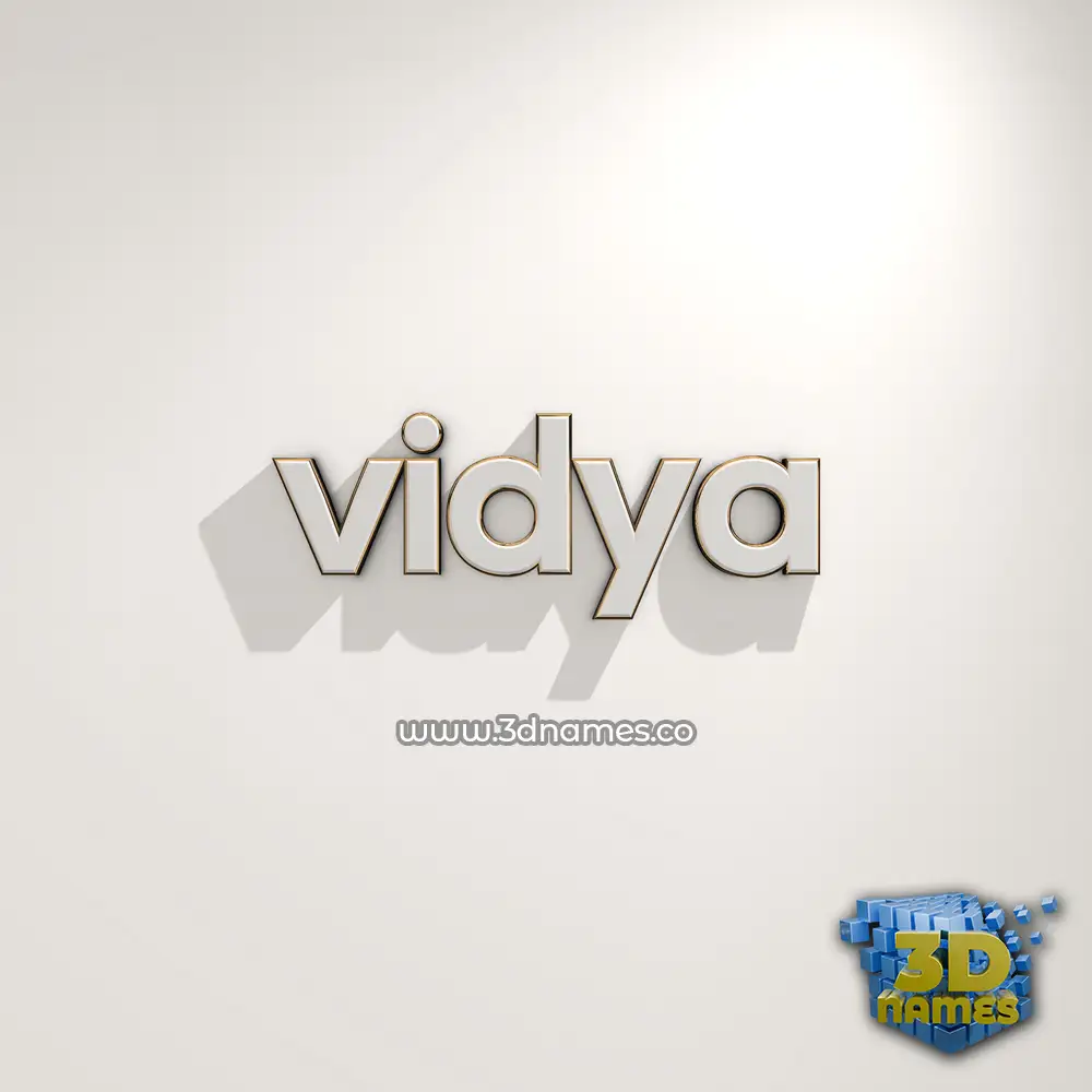 vidya in White Logo Warm style - 3D name wallpaper