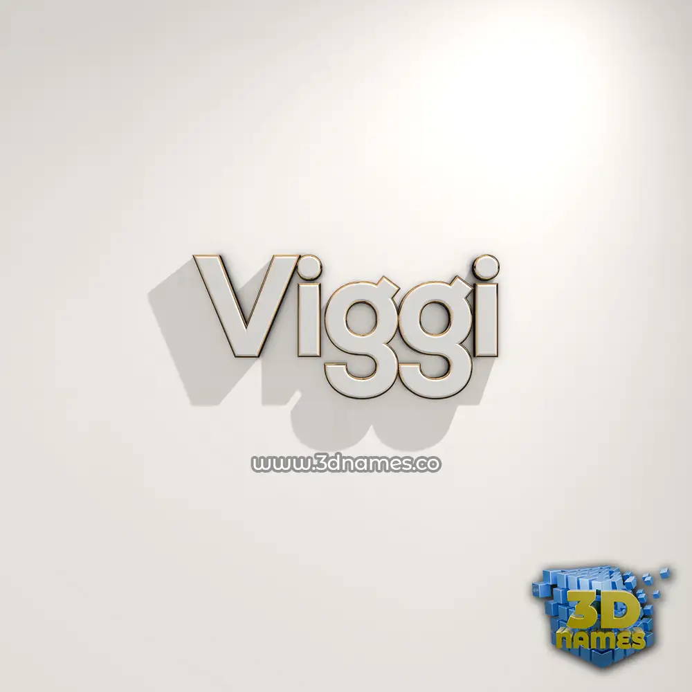 viggi in White Logo Warm style - 3D name wallpaper