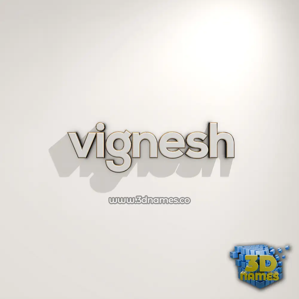 vignesh in White Logo Warm style - 3D name wallpaper