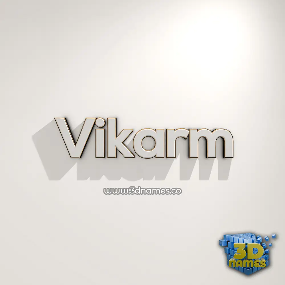 vikarm in White Logo Warm style - 3D name wallpaper