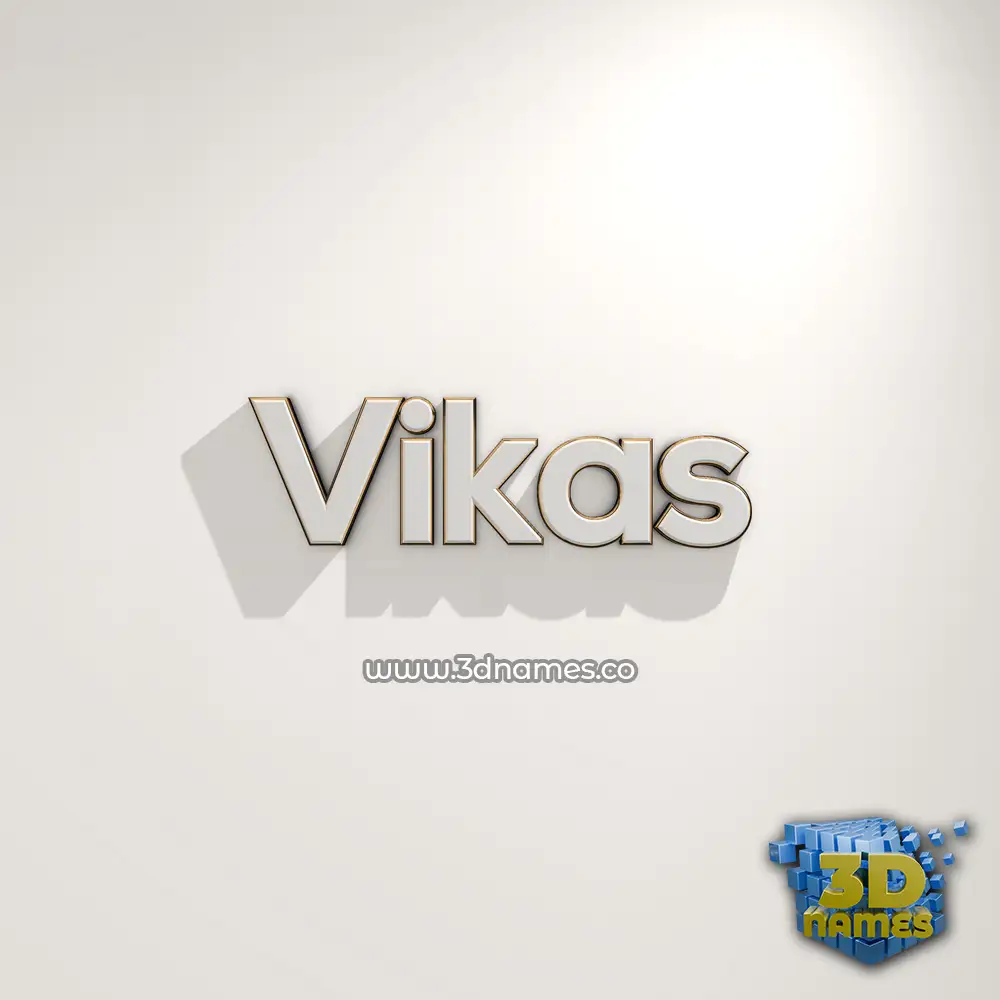 vikas in White Logo Warm style - 3D name wallpaper