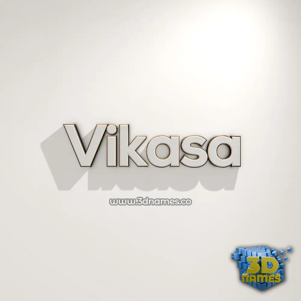 vikasa in White Logo Warm style - 3D name wallpaper