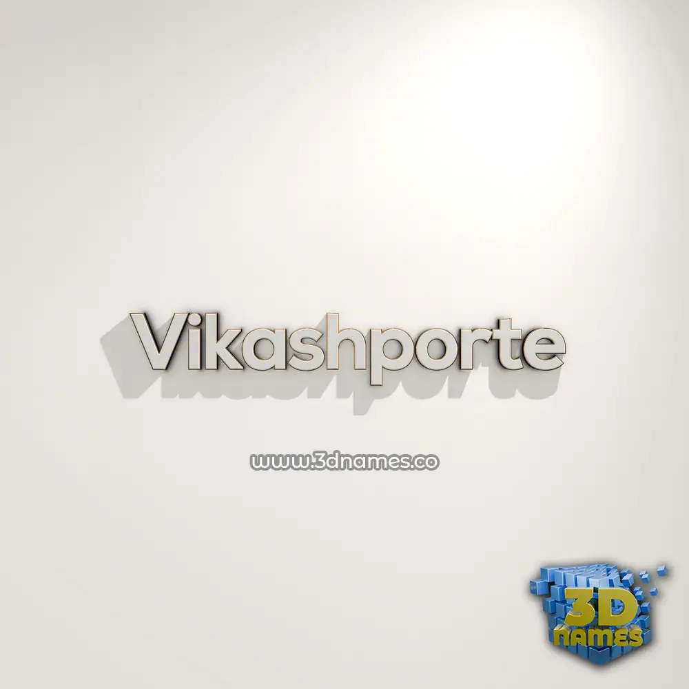 vikashporte in White Logo Warm style - 3D name wallpaper