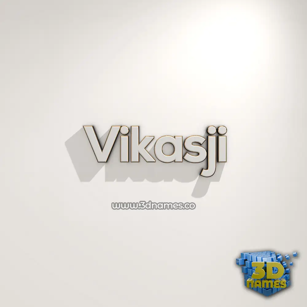 vikasji in White Logo Warm style - 3D name wallpaper