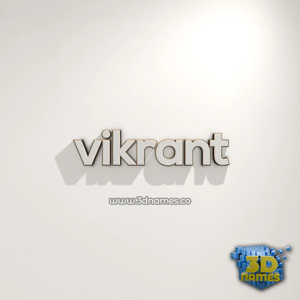 vikrant in White Logo Warm style - 3D name wallpaper