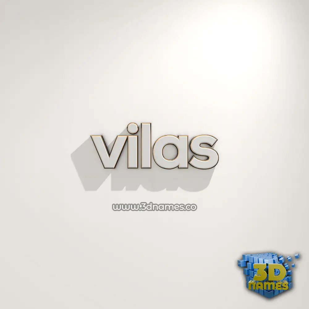 vilas in White Logo Warm style - 3D name wallpaper