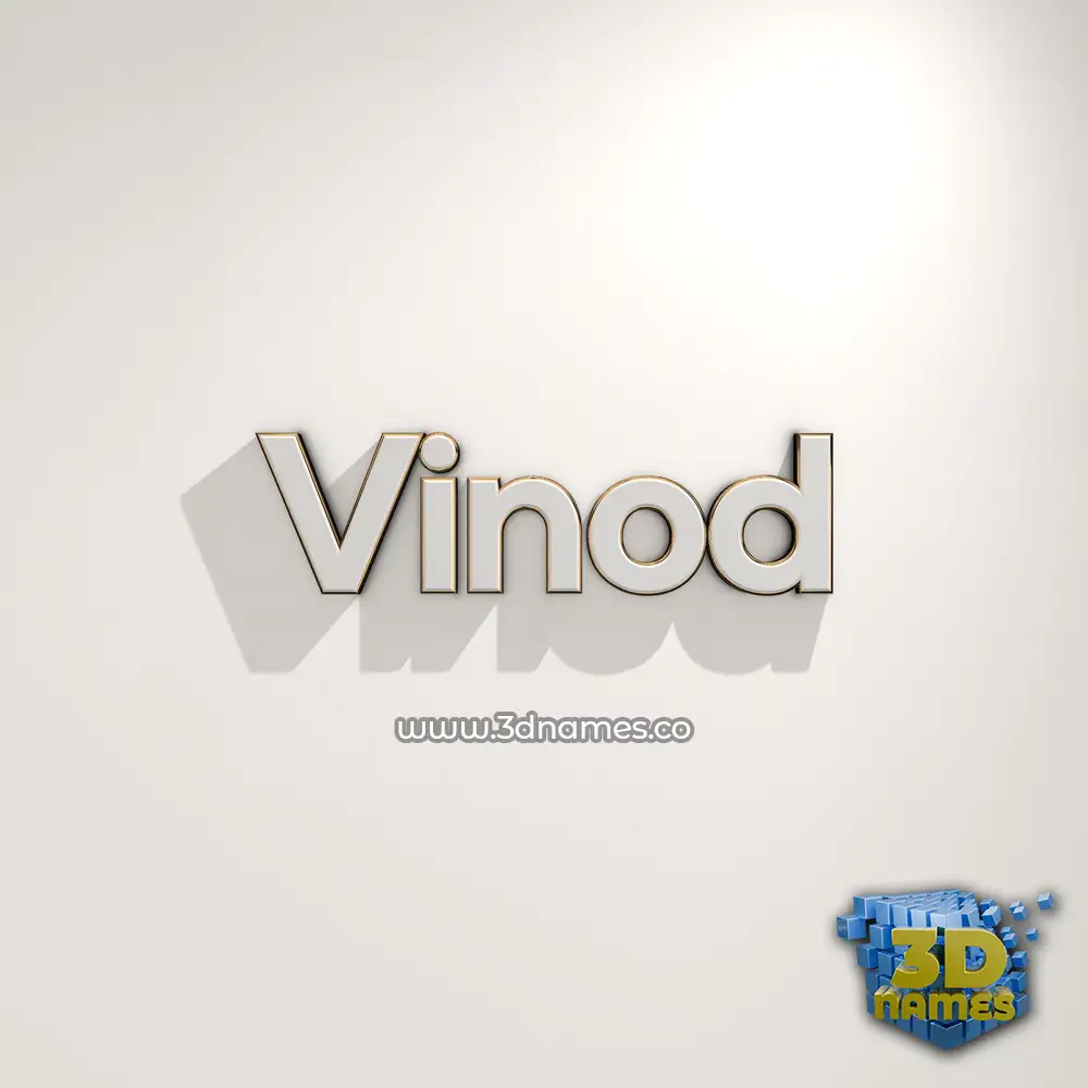 vinod in White Logo Warm style - 3D name wallpaper