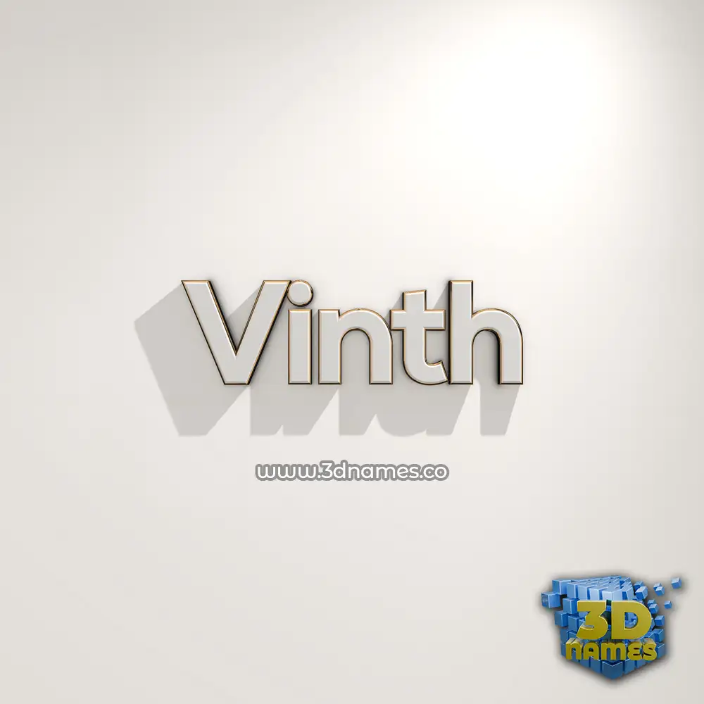 vinth in White Logo Warm style - 3D name wallpaper