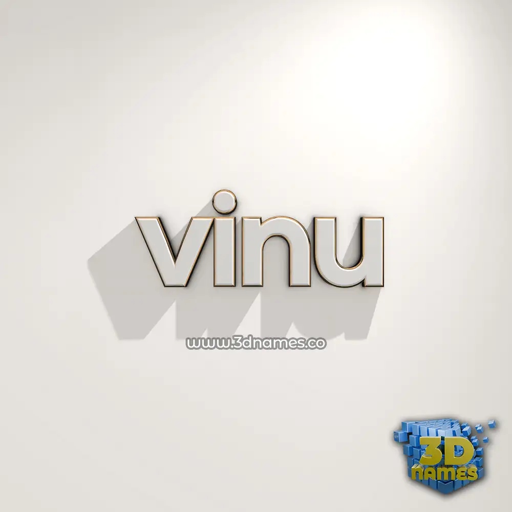 vinu in White Logo Warm style - 3D name wallpaper