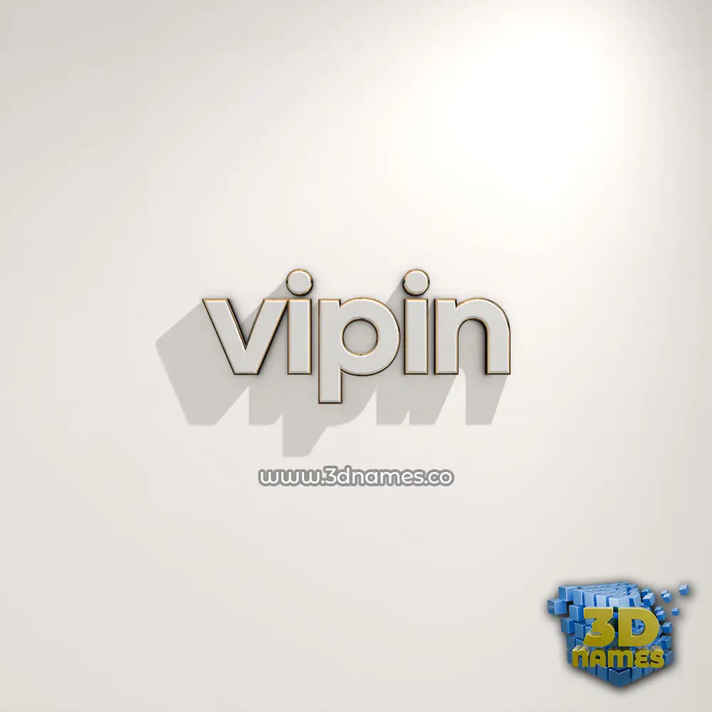vipin in White Logo Warm style - 3D name wallpaper
