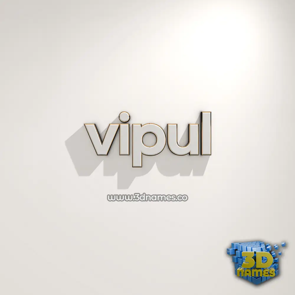vipul in White Logo Warm style - 3D name wallpaper
