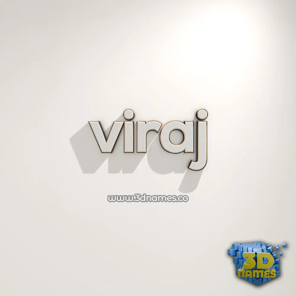 viraj in White Logo Warm style - 3D name wallpaper