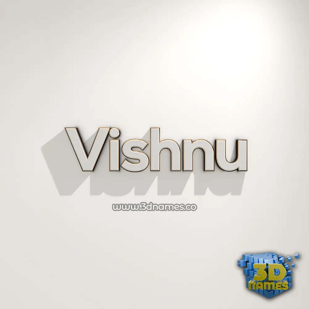vishnu in White Logo Warm style - 3D name wallpaper