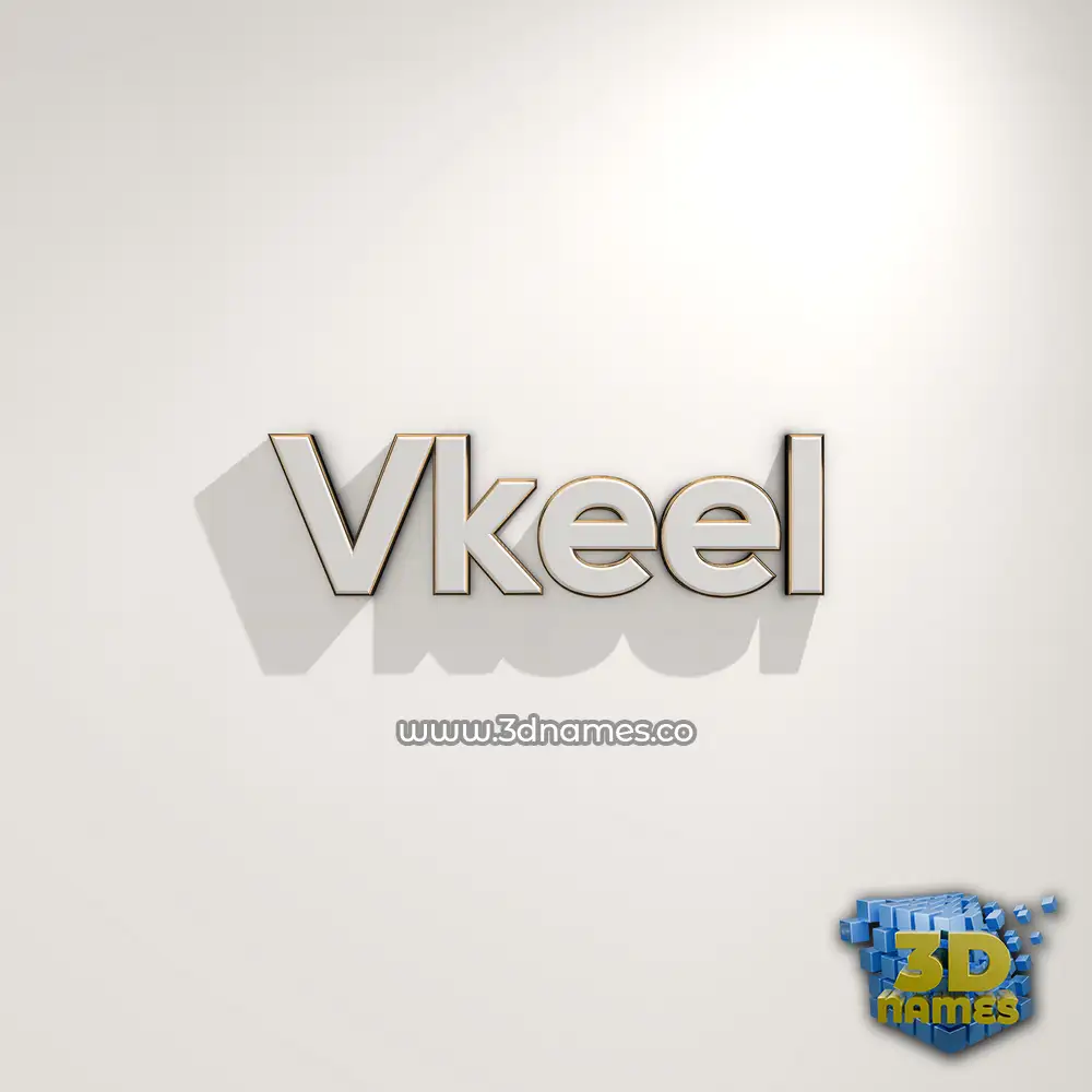 vkeel in White Logo Warm style - 3D name wallpaper