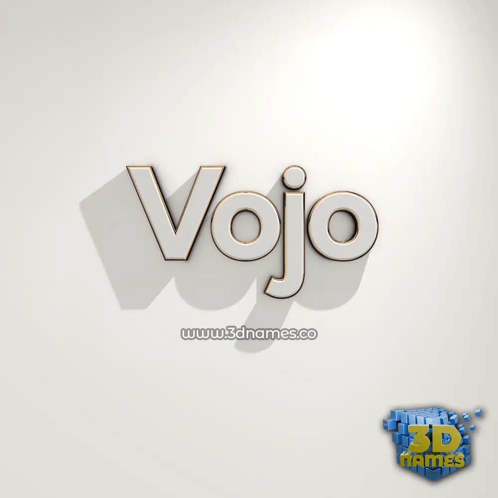 vojo in White Logo Warm style - 3D name wallpaper