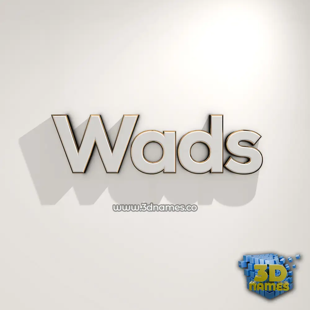 wads in White Logo Warm style - 3D name wallpaper