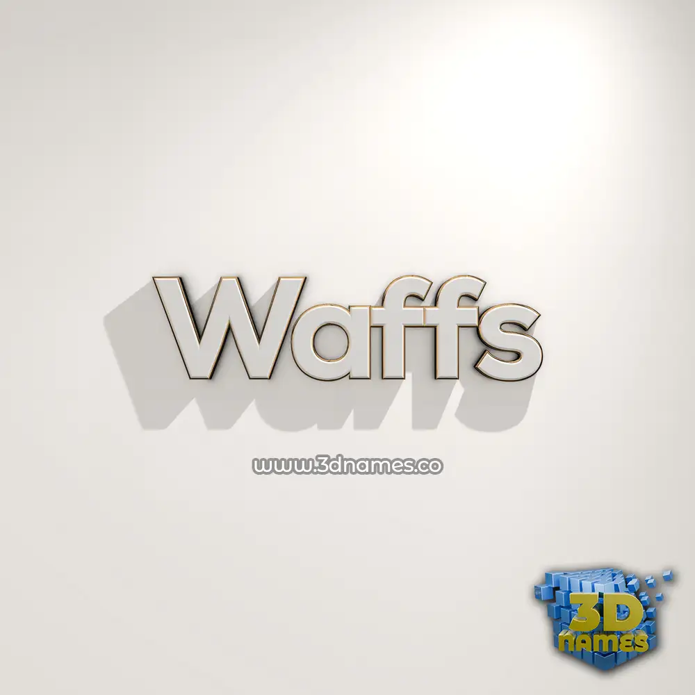 waffs in White Logo Warm style - 3D name wallpaper