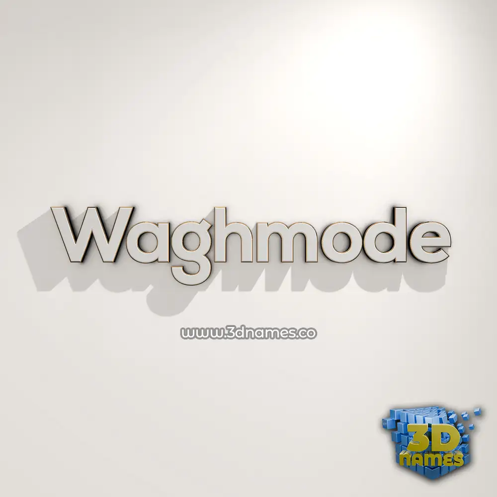 waghmode in White Logo Warm style - 3D name wallpaper