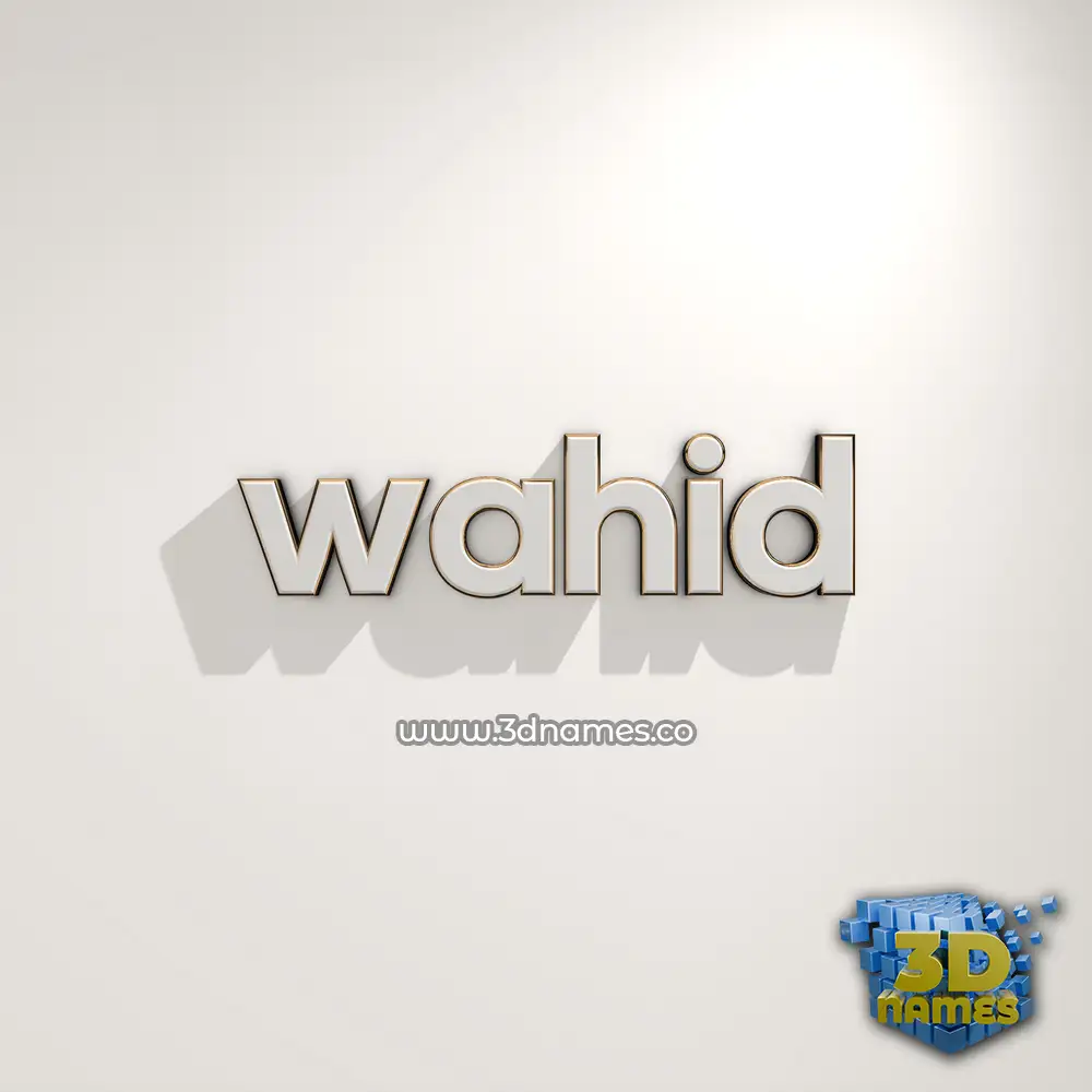 wahid in White Logo Warm style - 3D name wallpaper